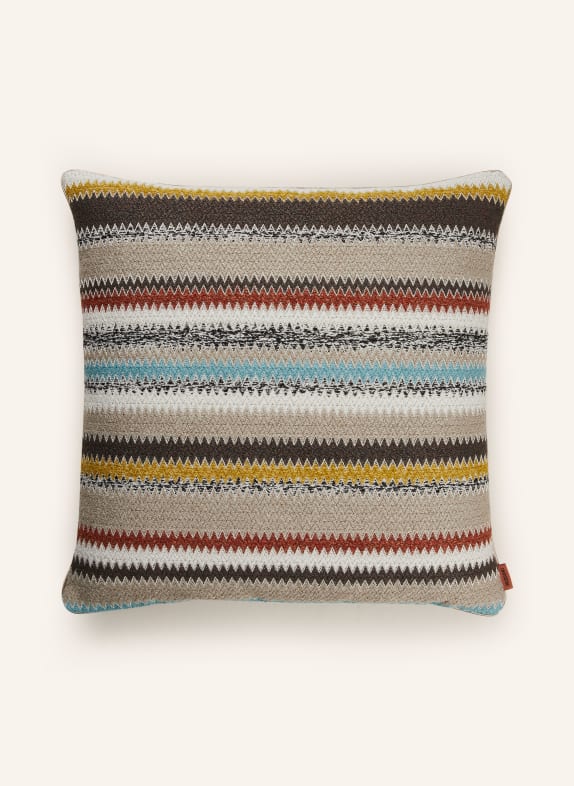 MISSONI Home Dekokissen BLURRED mit Daunenfüllung HELLBLAU/ DUNKELBRAUN/ DUNKELORANGE