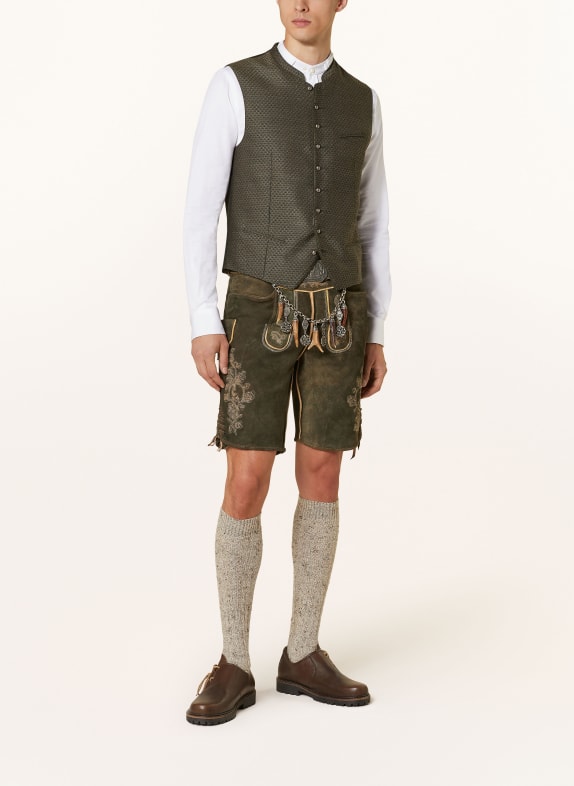 Hammerschmid Traditionel vest GREGOR Slim Fit OLIVEN / LYSELILLA / MØRKEGRÅ
