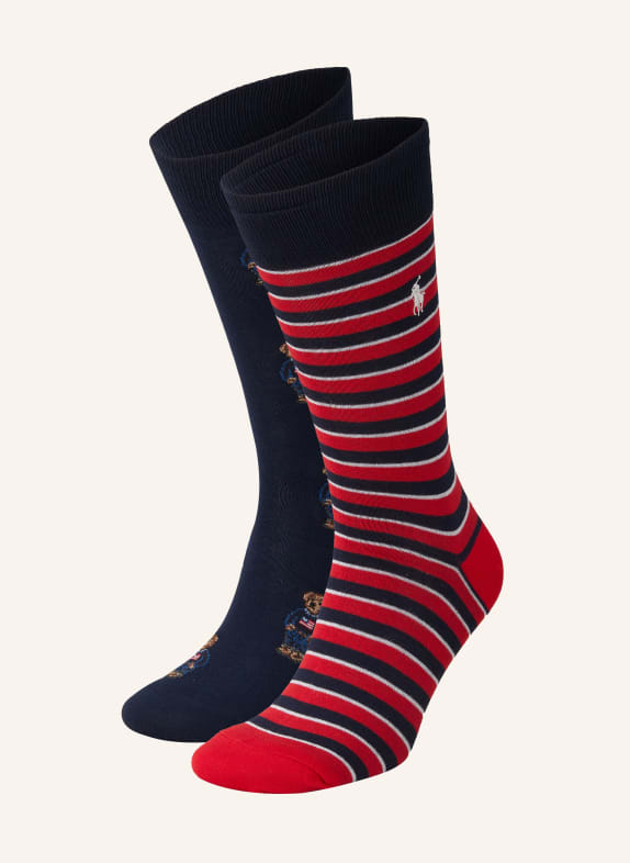 POLO RALPH LAUREN 2-pack socks 001 2PK NAVY BEAR/STRIPE