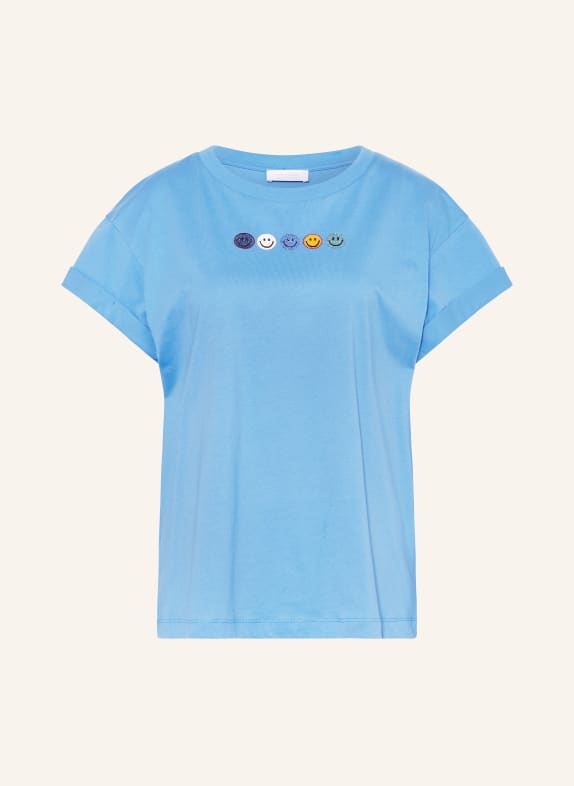 rich&royal T-Shirt BOYFRIEND mit Schmucksteinen BLAU