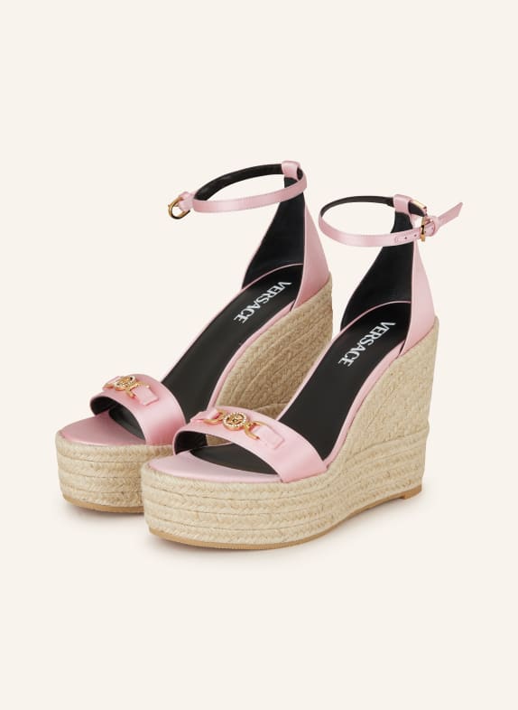 VERSACE Plateau-Wedges aus Satin ROSA