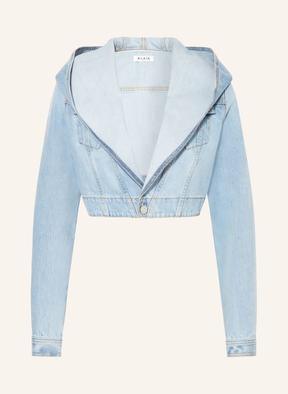 ALAÏA Cropped-Jeansjacke HELLBLAU
