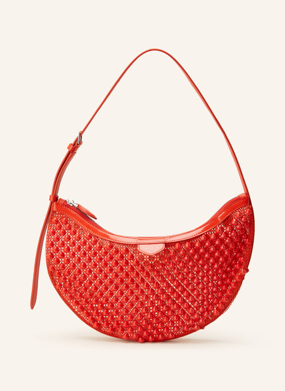 ALAÏA Handtasche ONE PIECE DEMI mit Schmucksteinen ROT