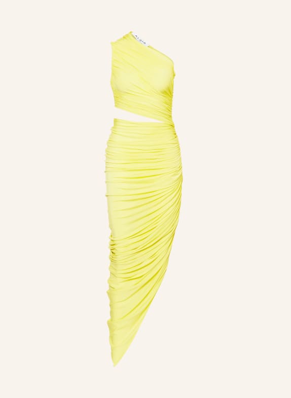 ALAÏA One-Shoulder-Kleid mit Cut-out GELB