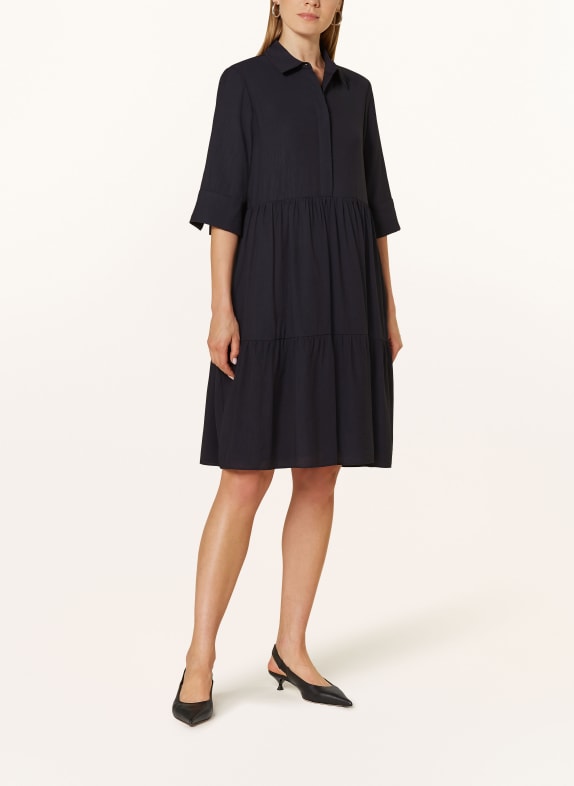 OPUS Shirt dress WOTELI with 3/4 sleeves DARK BLUE