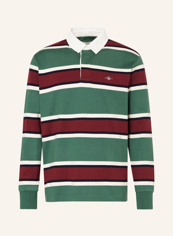 GANT Strick-Poloshirt GRÜN/ DUNKELROT/ SCHWARZ
