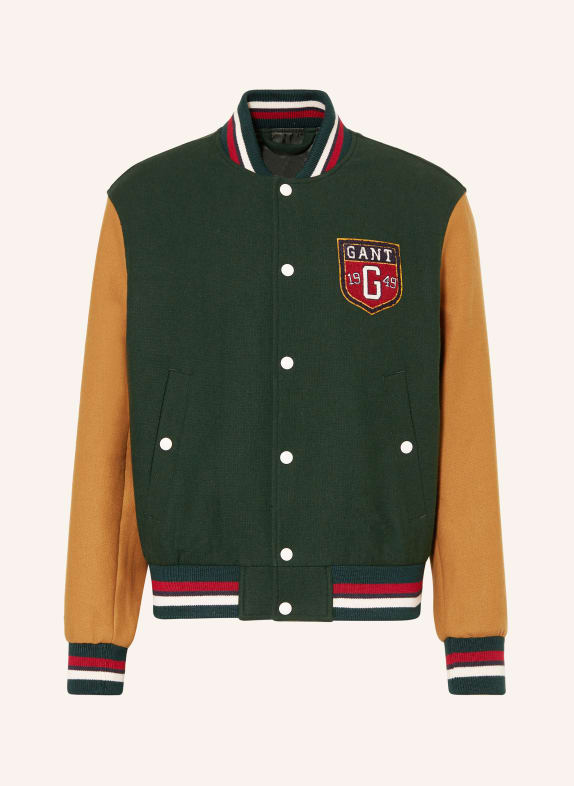 GANT College-Jacke DUNKELGRÜN/ COGNAC