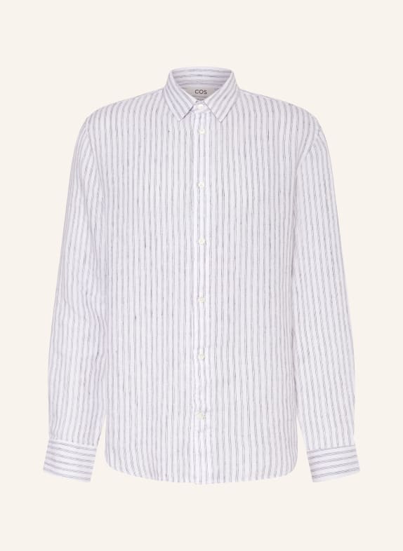 COS Linen shirt relaxed fit WHITE/ BLACK