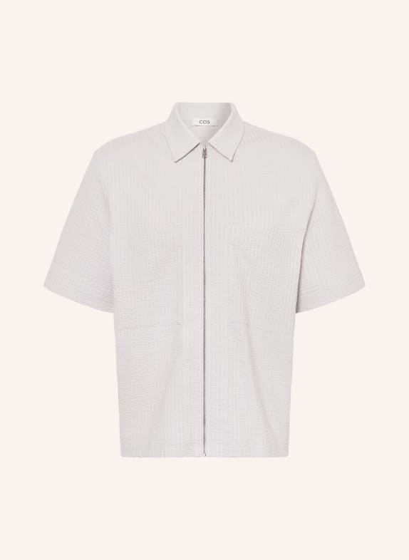 COS Short sleeve shirt comfort fit made of jersey LIGHT GRAY