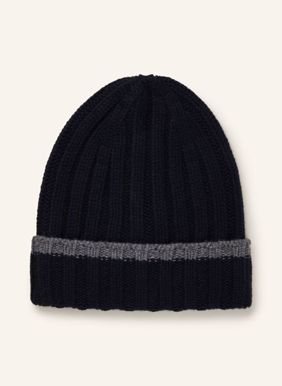 GRAN SASSO Cashmere hat DARK BLUE/ GRAY