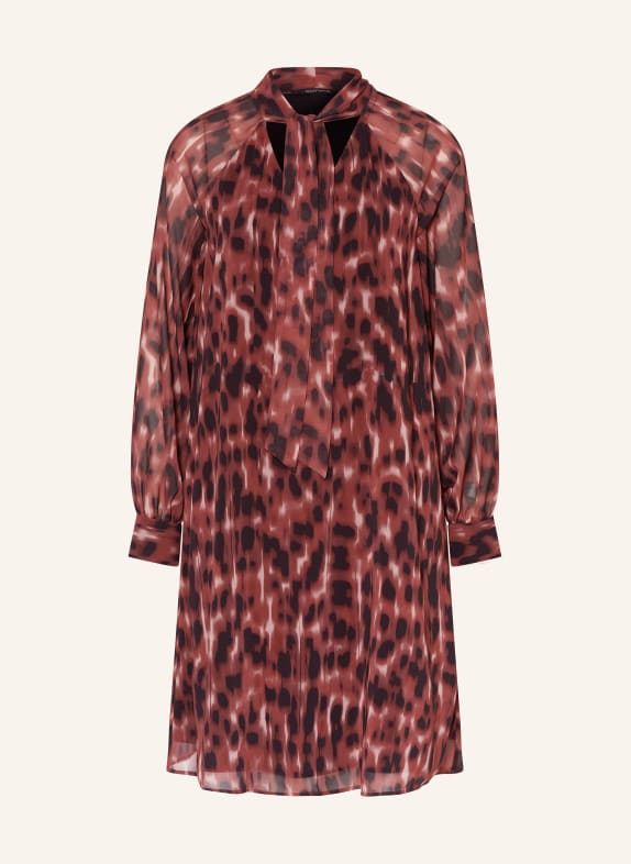 comma Pleated skirt in leather look DARK RED/ LIGHT RED/ BLACK