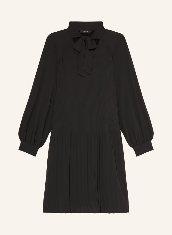 comma Plisseekleid mit Schluppe SCHWARZ