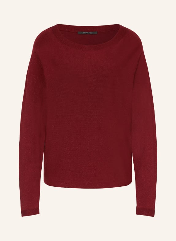 comma Sweater with glitter thread DARK RED