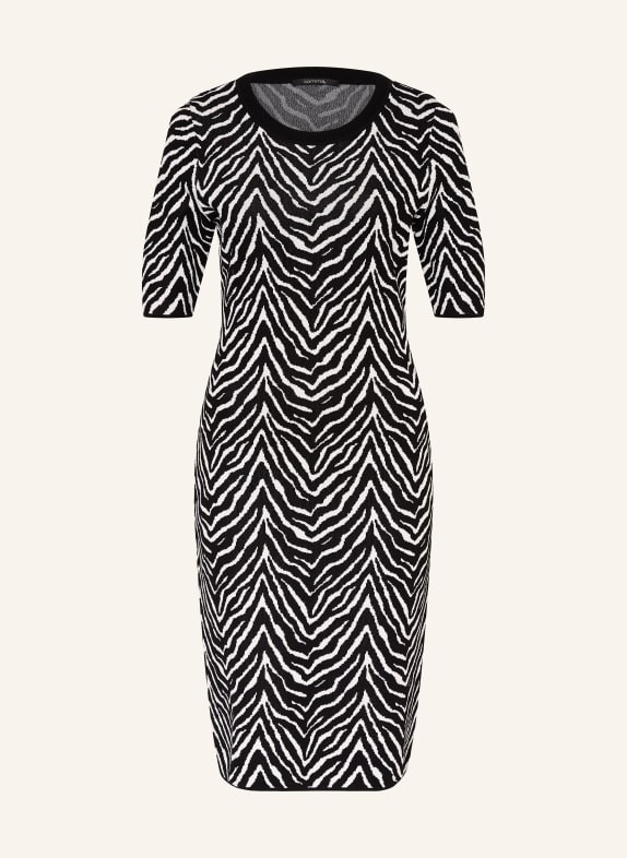 comma Strickkleid SCHWARZ/ WEISS