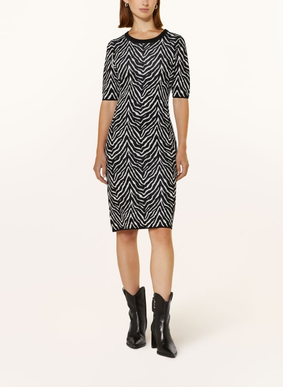 comma Strickkleid SCHWARZ/ WEISS