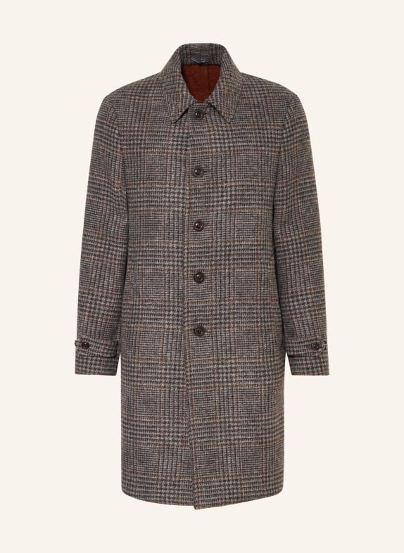 BOGLIOLI Wool coat BROWN/ DARK BLUE/ GRAY