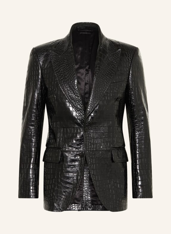 TOM FORD Tailored leather jacket extra slim fit BLACK