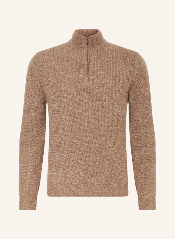 FIORONI Cashmere half-zip sweater BROWN