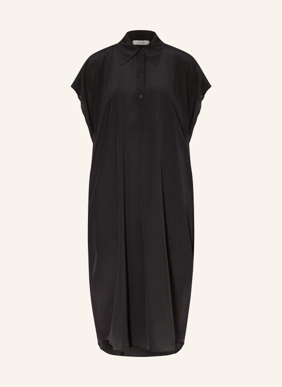 COS Shirt dress in silk BLACK