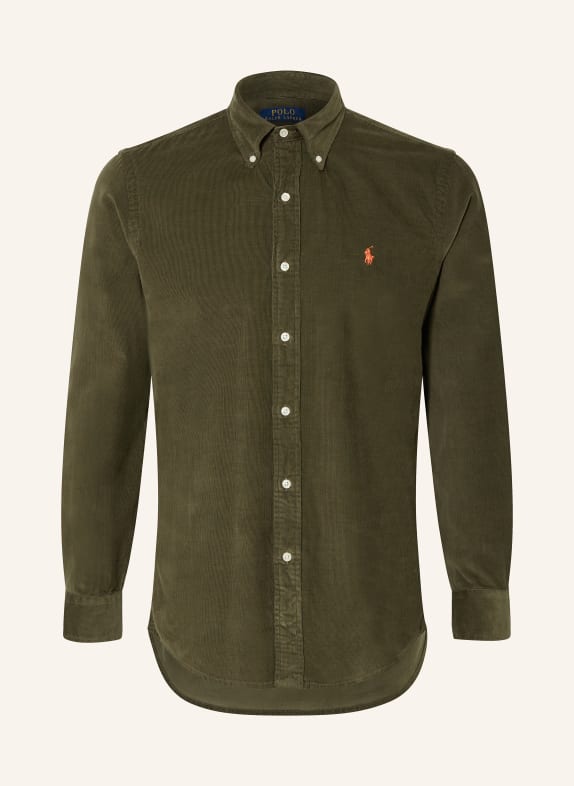 POLO RALPH LAUREN Corduroy shirt custom fit OLIVE