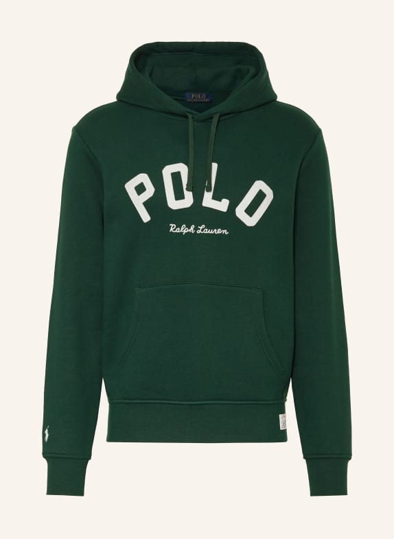 POLO RALPH LAUREN Mikina s kapucí TMAVĚ ZELENÁ/ BÍLÁ