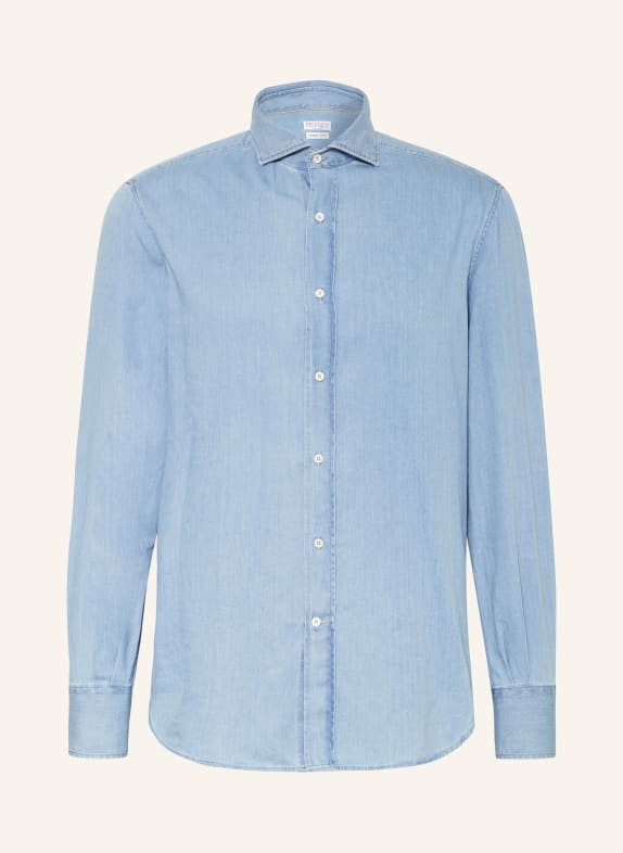 BRUNELLO CUCINELLI Denim shirt basic fit LIGHT BLUE