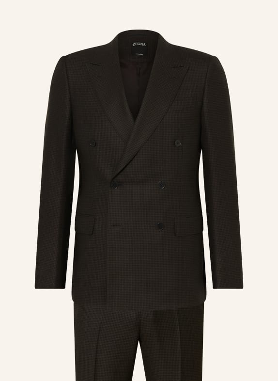 ZEGNA Anzug Slim Fit DUNKELBRAUN/ SCHWARZ