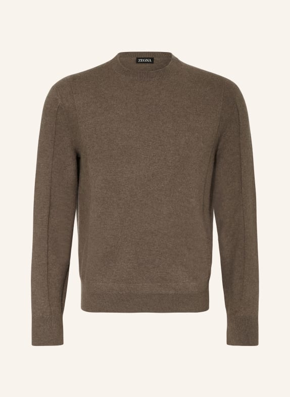 ZEGNA Pullover mit Cashmere KHAKI