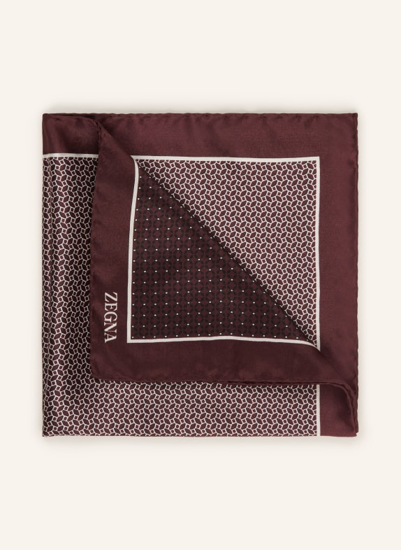 ZEGNA Pocket square DARK RED/ WHITE