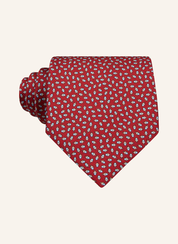 ZEGNA Tie RED/ LIGHT BLUE/ ECRU