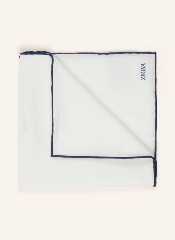 ZEGNA Pocket square WHITE/ BLUE