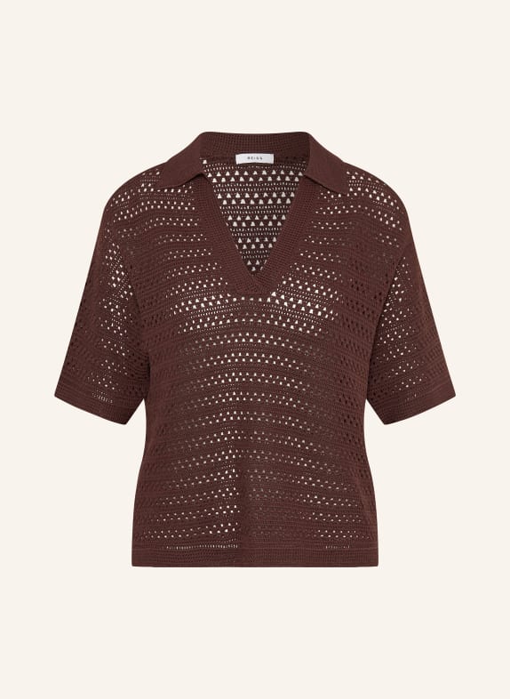 REISS floral-embroidered corduroy jacket Grau DARK BROWN