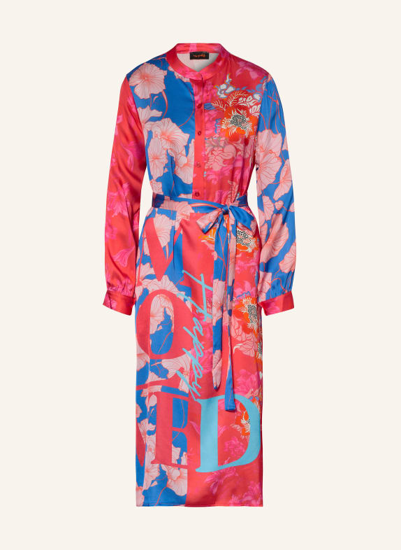 miss goodlife Satinkleid BLAU/ PINK/ ROSA