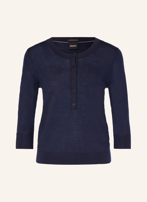 BOSS Pullover FIBLURE DUNKELBLAU