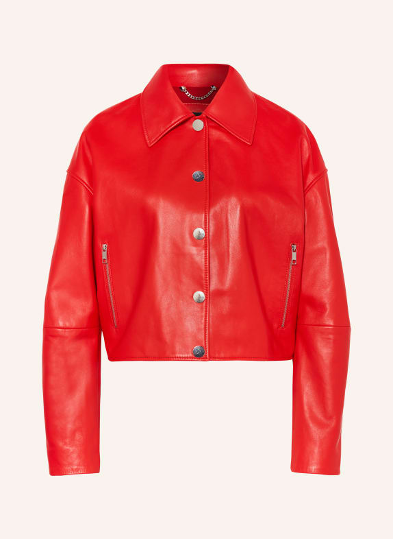 BOSS Lederblouson SASSINA ROT