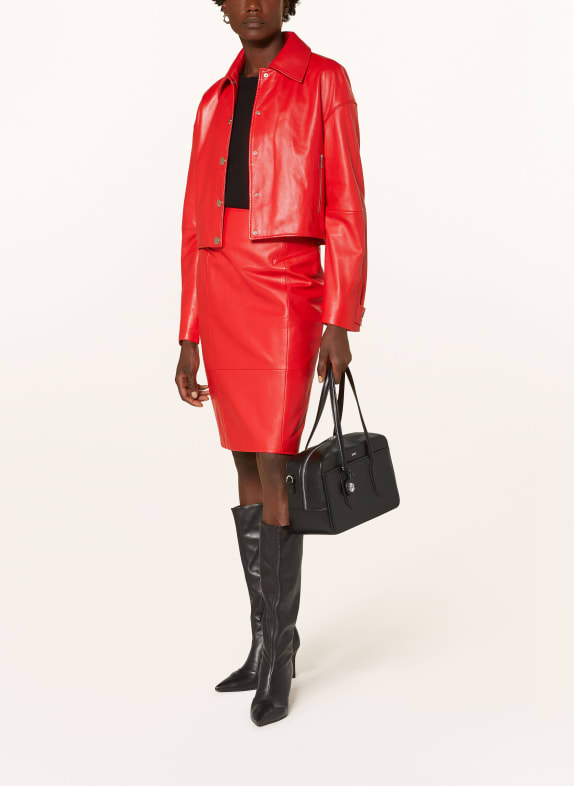BOSS Blouson en cuir SASSINA ROUGE