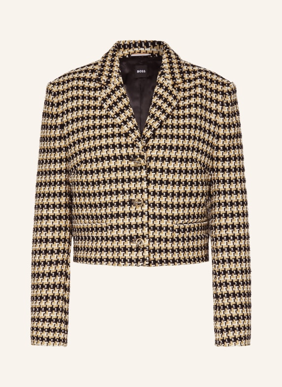 BOSS Kastenjacke JOLENAL aus Tweed HELLBRAUN/ SCHWARZ/ WEISS