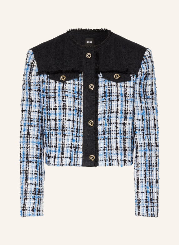BOSS Tweed-Jacke JOSOLA HELLBLAU/ DUNKELBLAU/ WEISS