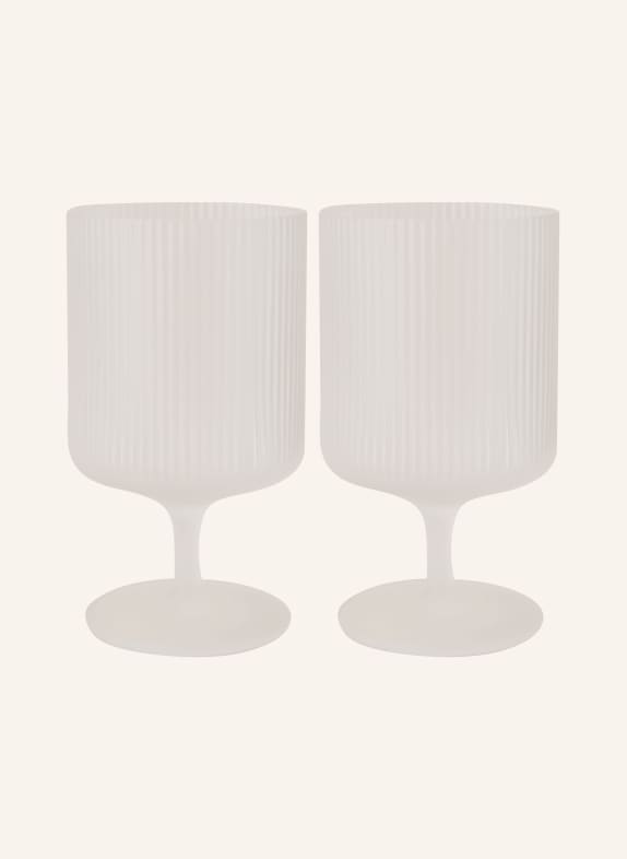 Ferm LIVING Set of 4 wine glasses RIPPLE FROSTED