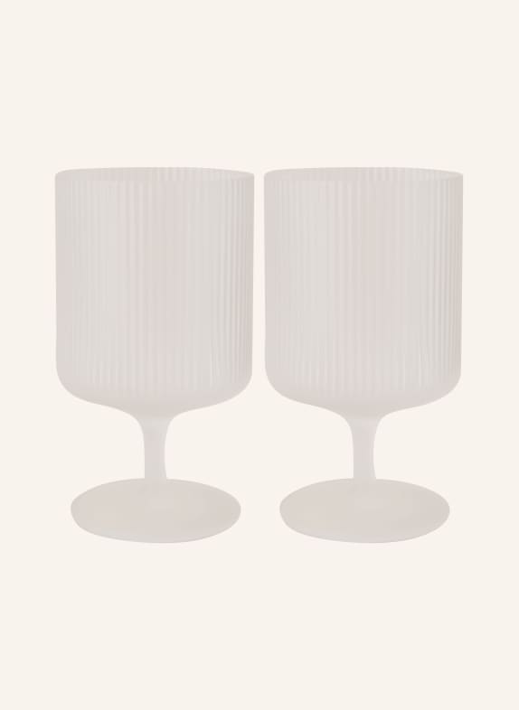 Ferm LIVING 4er-Set Weingläser RIPPLE FROSTED