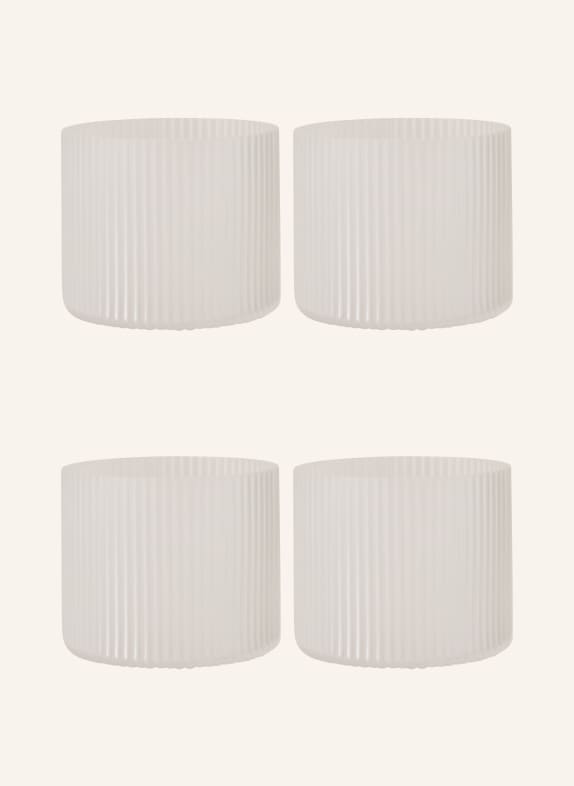 Ferm LIVING Set of 4 drinking glasses RIPPLE FROSTED