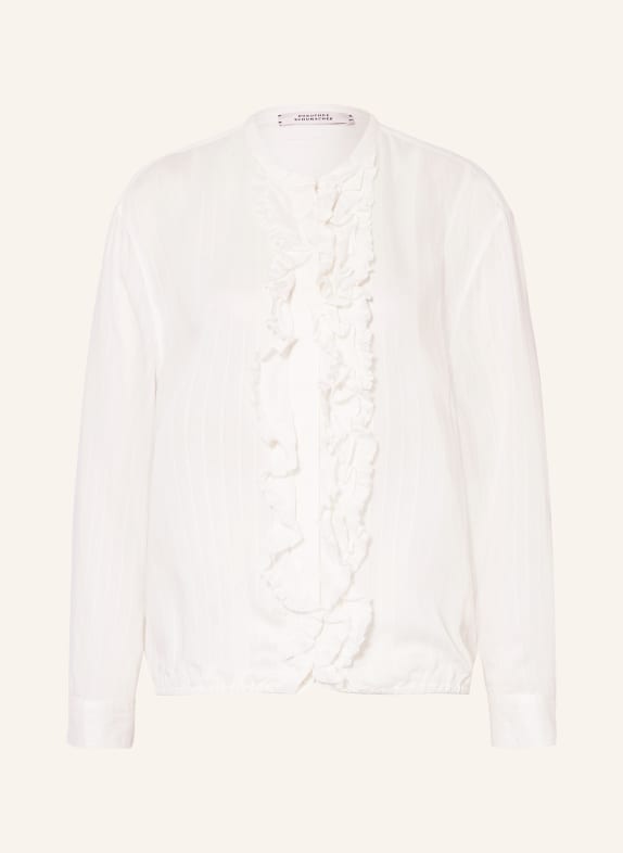 DOROTHEE SCHUMACHER Blusenshirt COOL STRIPE mit Rüschen ECRU