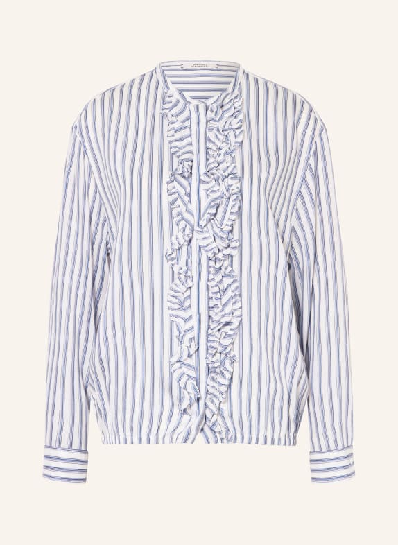 DOROTHEE SCHUMACHER Blusenshirt COOL STRIPE mit Rüschen BLAU/ WEISS/ SCHWARZ
