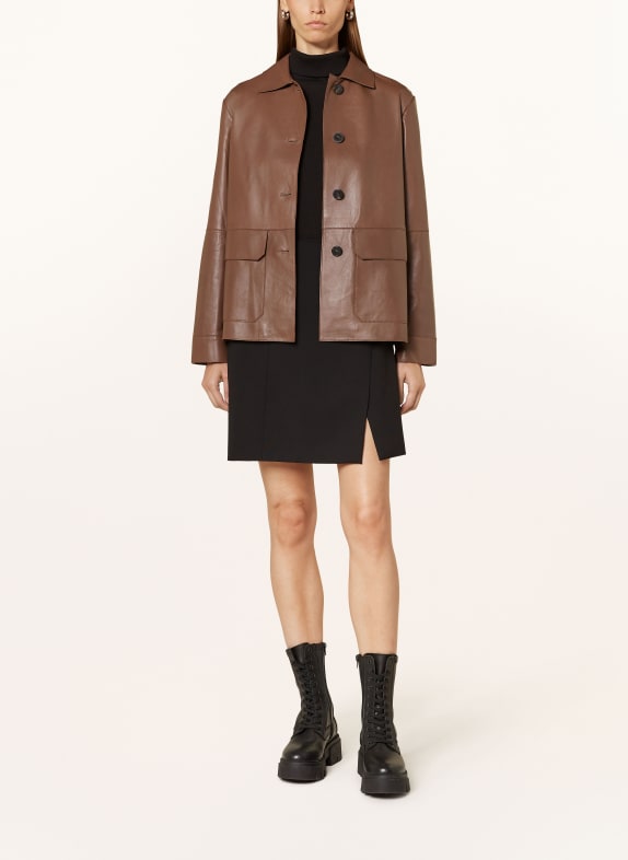 WEEKEND Max Mara Lederjacke KAYA BRAUN