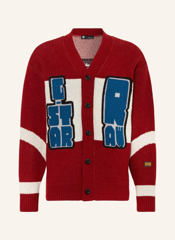 G-Star Strickjacke HOLIDAY DUNKELROT/ BEIGE/ PETROL