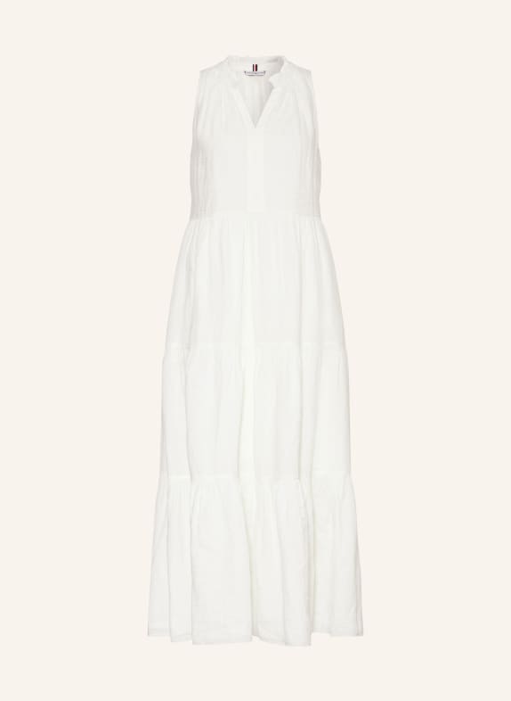 TOMMY HILFIGER Linen dress with ruffles WHITE