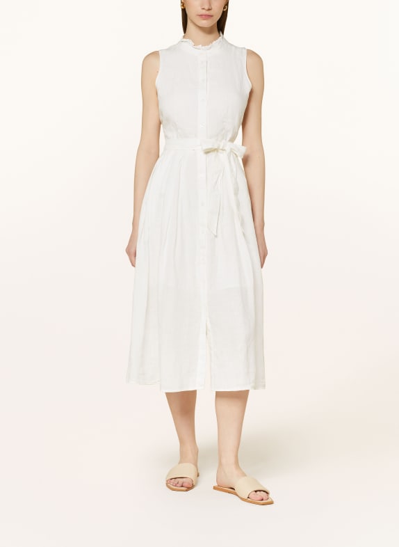 TOMMY HILFIGER Linen dress with ruffles WHITE