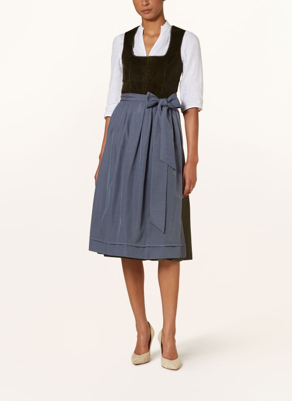 Heimatglück Tracht Dirndl AVA OLIJF / BLAUWGRIJS / KAKI