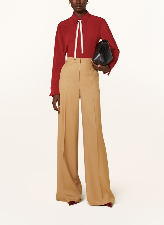 Max Mara Bluzka z wiązaniem pod szyją APOLLO z jedwabiu ze zdejmowaną kokardą CIEMNOCZERWONY