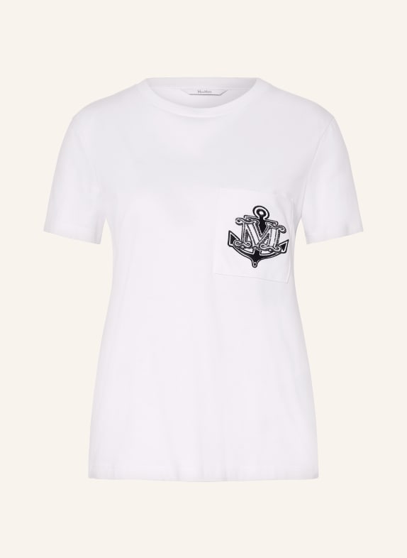 Max Mara T-Shirt ACACIA mit Schmucksteinen WEISS